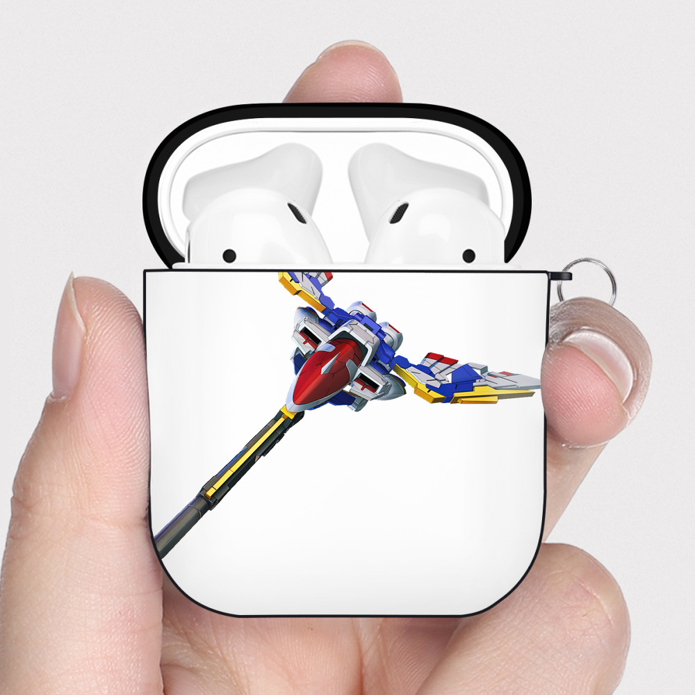（画像用） 機動戦士ガンダム Mobile Suit Gundam AirPods 第2世代保護ケース ハードシェル ブラック 耐衝撃・防指紋・カラビナ付き