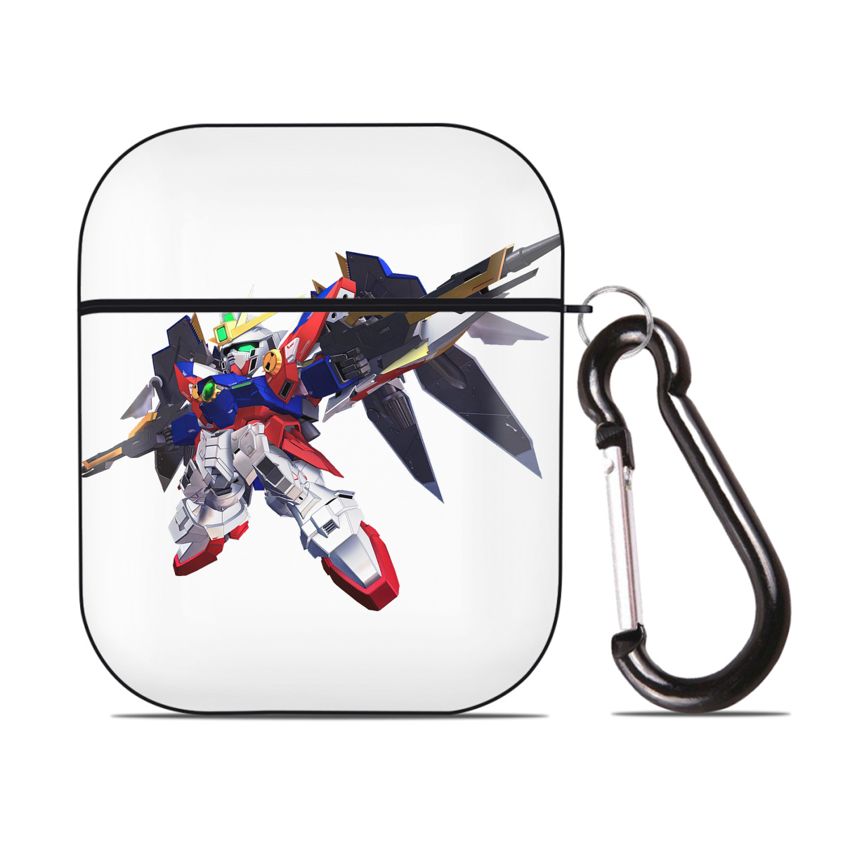 （画像用） 機動戦士ガンダム Mobile Suit Gundam AirPods 第2世代保護ケース ハードシェル ブラック 耐衝撃・防指紋・カラビナ付き