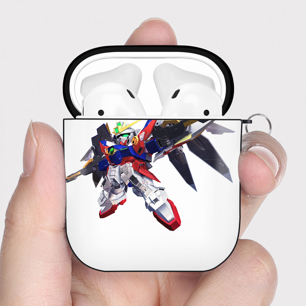 （画像用） 機動戦士ガンダム Mobile Suit Gundam AirPods 第2世代保護ケース ハードシェル ブラック 耐衝撃・防指紋・カラビナ付き