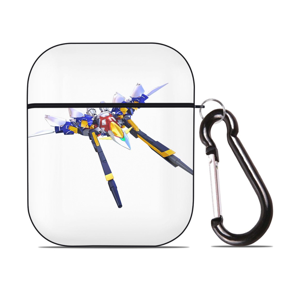 （画像用） 機動戦士ガンダム Mobile Suit Gundam AirPods 第2世代保護ケース ハードシェル ブラック 耐衝撃・防指紋・カラビナ付き