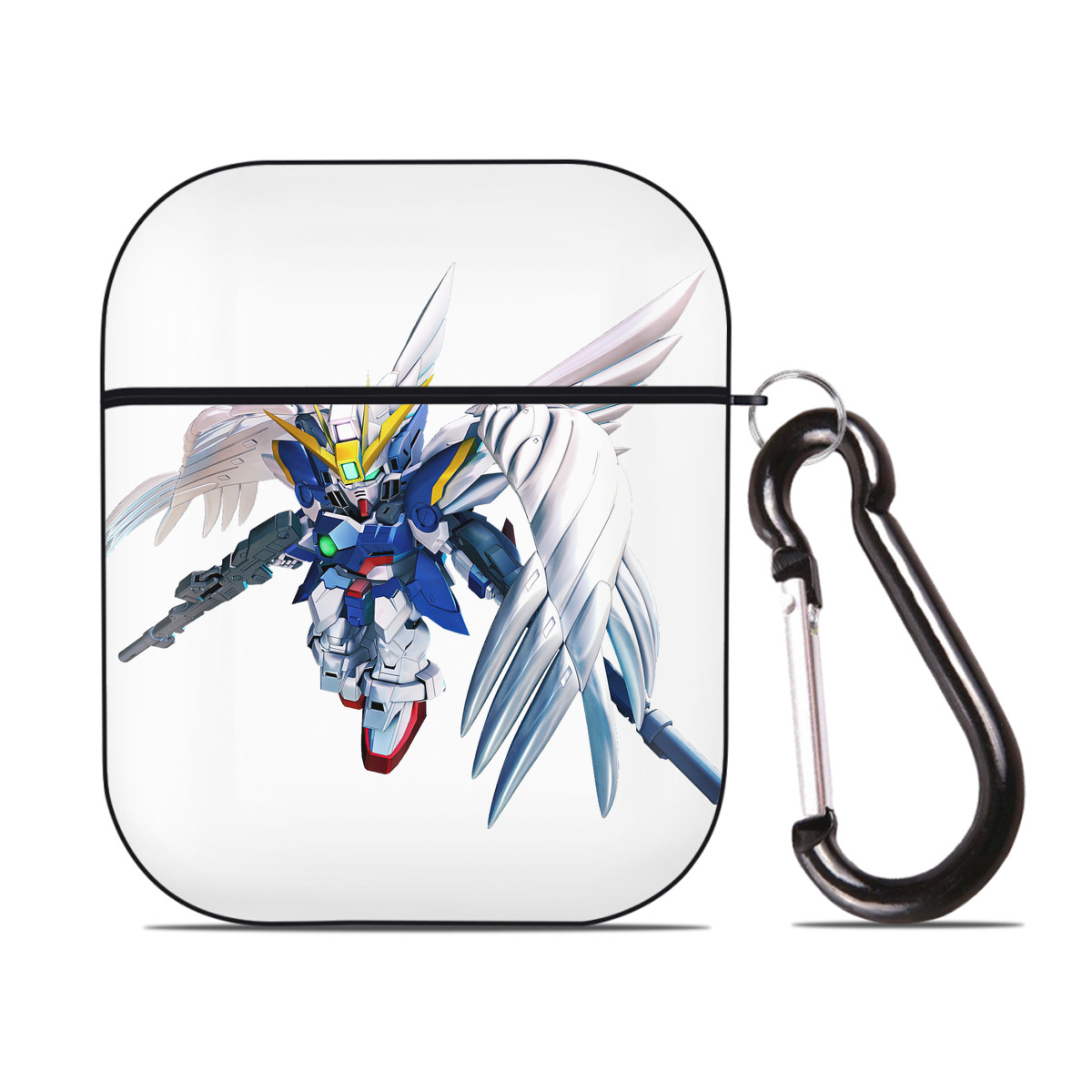 （画像用） 機動戦士ガンダム Mobile Suit Gundam AirPods 第2世代保護ケース ハードシェル ブラック 耐衝撃・防指紋・カラビナ付き