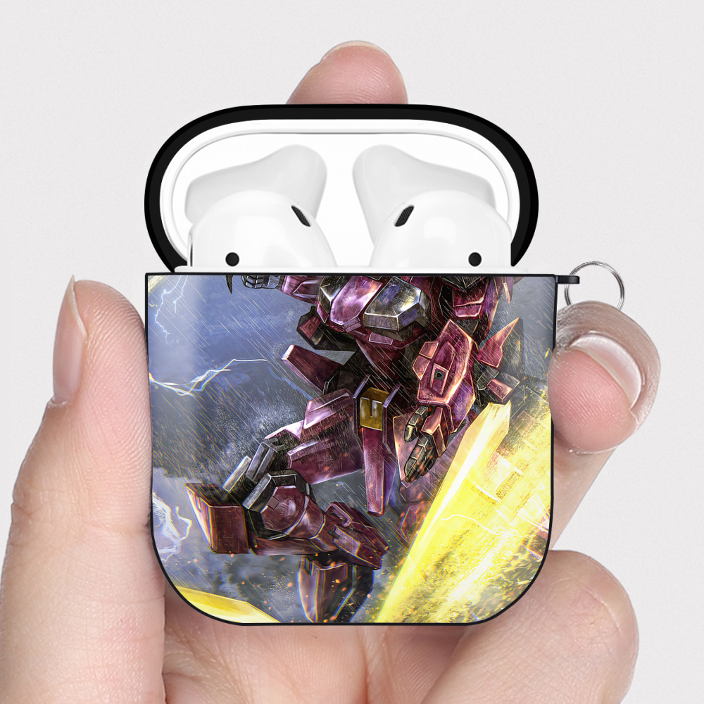 （画像用） 機動戦士ガンダム Mobile Suit Gundam AirPods 第2世代保護ケース ハードシェル ブラック 耐衝撃・防指紋・カラビナ付き