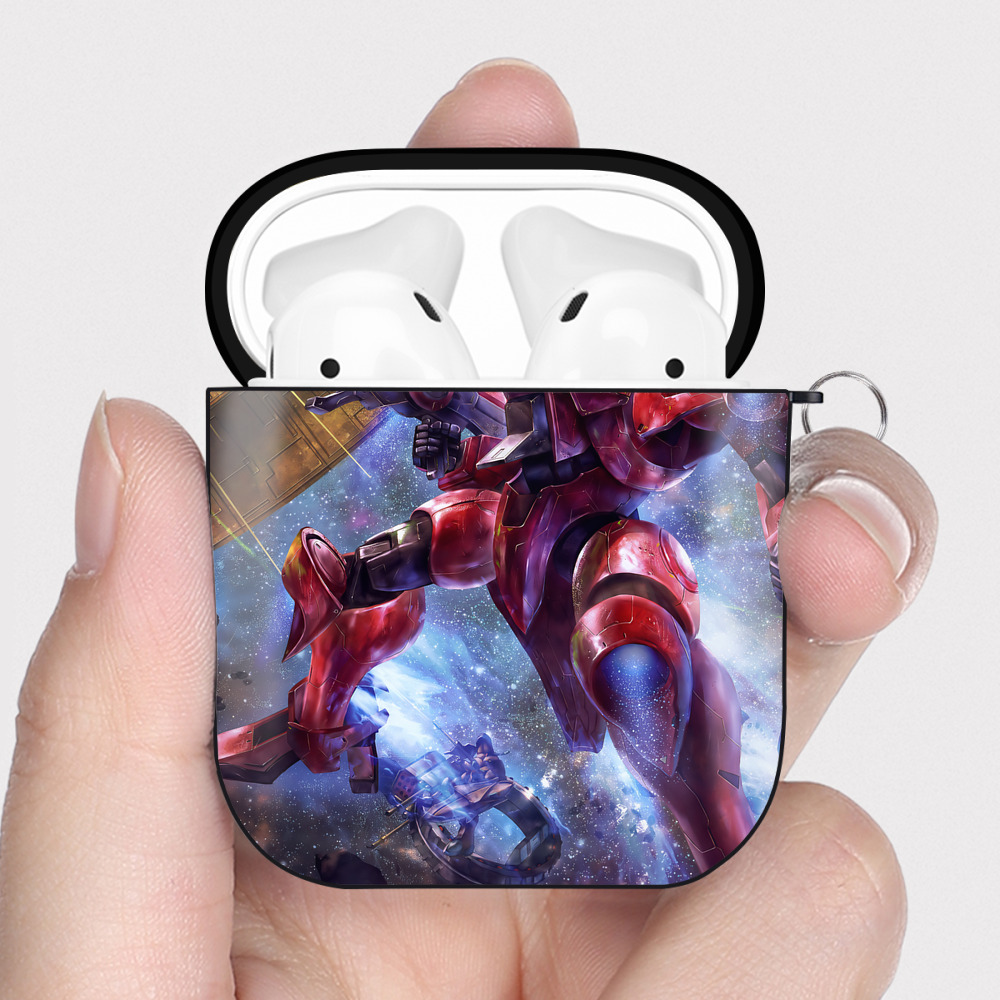 （画像用） 機動戦士ガンダム Mobile Suit Gundam AirPods 第2世代保護ケース ハードシェル ブラック 耐衝撃・防指紋・カラビナ付き