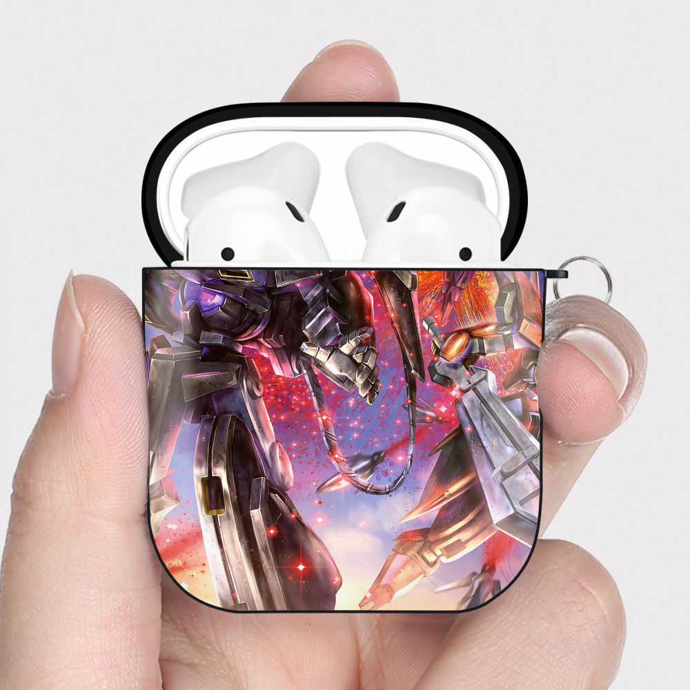 （画像用） 機動戦士ガンダム Mobile Suit Gundam AirPods 第2世代保護ケース ハードシェル ブラック 耐衝撃・防指紋・カラビナ付き