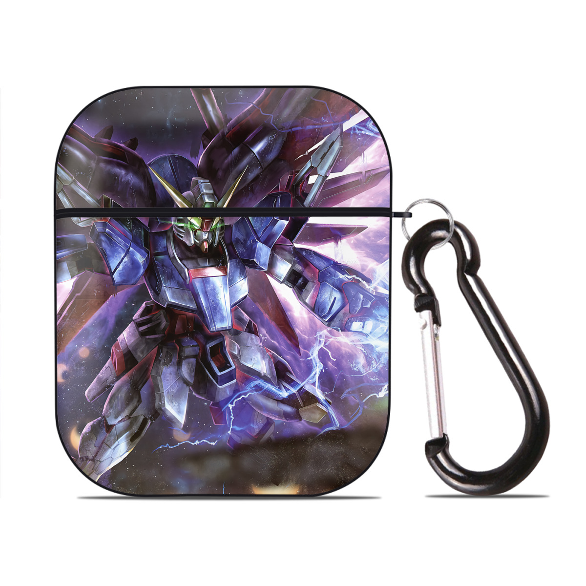 （画像用） 機動戦士ガンダム Mobile Suit Gundam AirPods 第2世代保護ケース ハードシェル ブラック 耐衝撃・防指紋・カラビナ付き