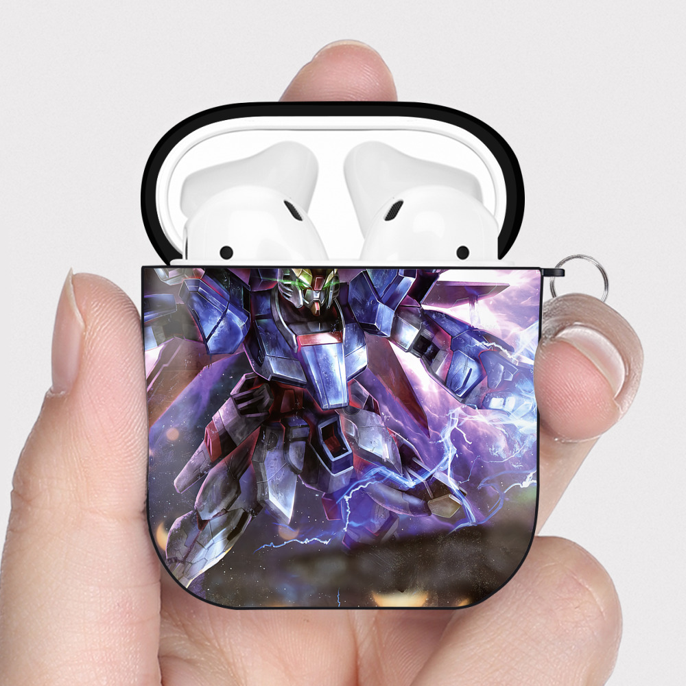 （画像用） 機動戦士ガンダム Mobile Suit Gundam AirPods 第2世代保護ケース ハードシェル ブラック 耐衝撃・防指紋・カラビナ付き