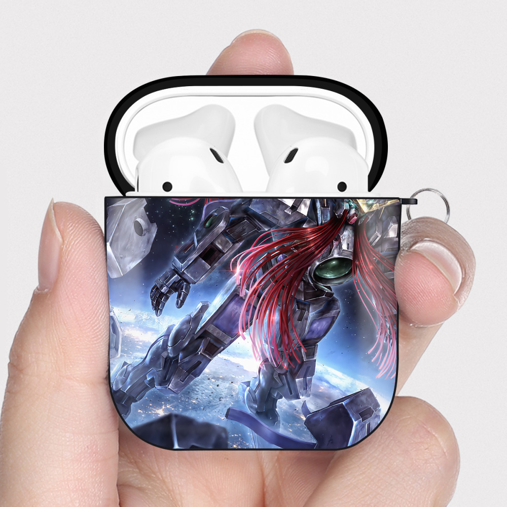 （画像用） 機動戦士ガンダム Mobile Suit Gundam AirPods 第2世代保護ケース ハードシェル ブラック 耐衝撃・防指紋・カラビナ付き