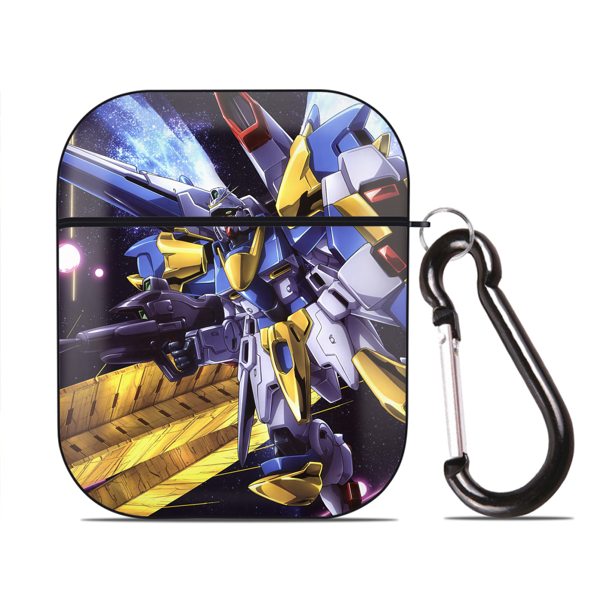 （画像用） 機動戦士ガンダム Mobile Suit Gundam AirPods 第2世代保護ケース ハードシェル ブラック 耐衝撃・防指紋・カラビナ付き