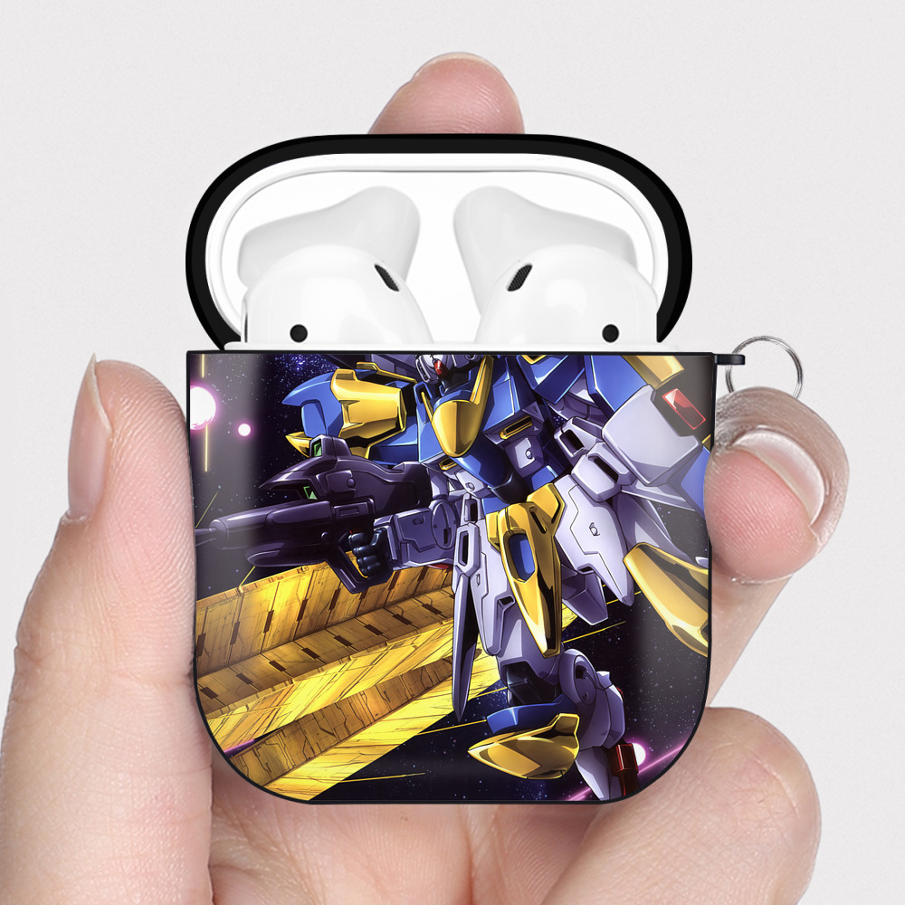（画像用） 機動戦士ガンダム Mobile Suit Gundam AirPods 第2世代保護ケース ハードシェル ブラック 耐衝撃・防指紋・カラビナ付き