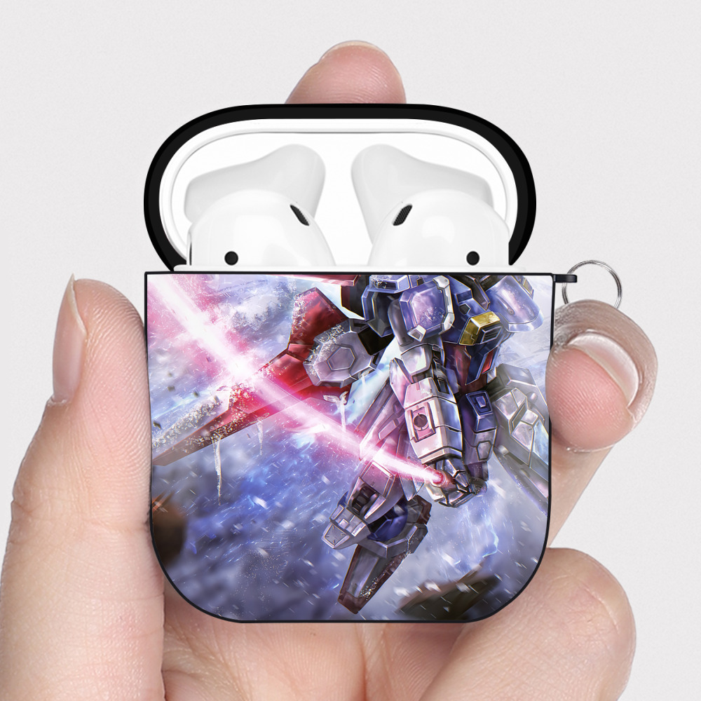 （画像用） 機動戦士ガンダム Mobile Suit Gundam AirPods 第2世代保護ケース ハードシェル ブラック 耐衝撃・防指紋・カラビナ付き