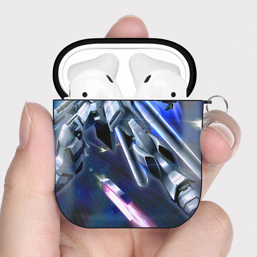 （画像用） 機動戦士ガンダム Mobile Suit Gundam AirPods 第2世代保護ケース ハードシェル ブラック 耐衝撃・防指紋・カラビナ付き