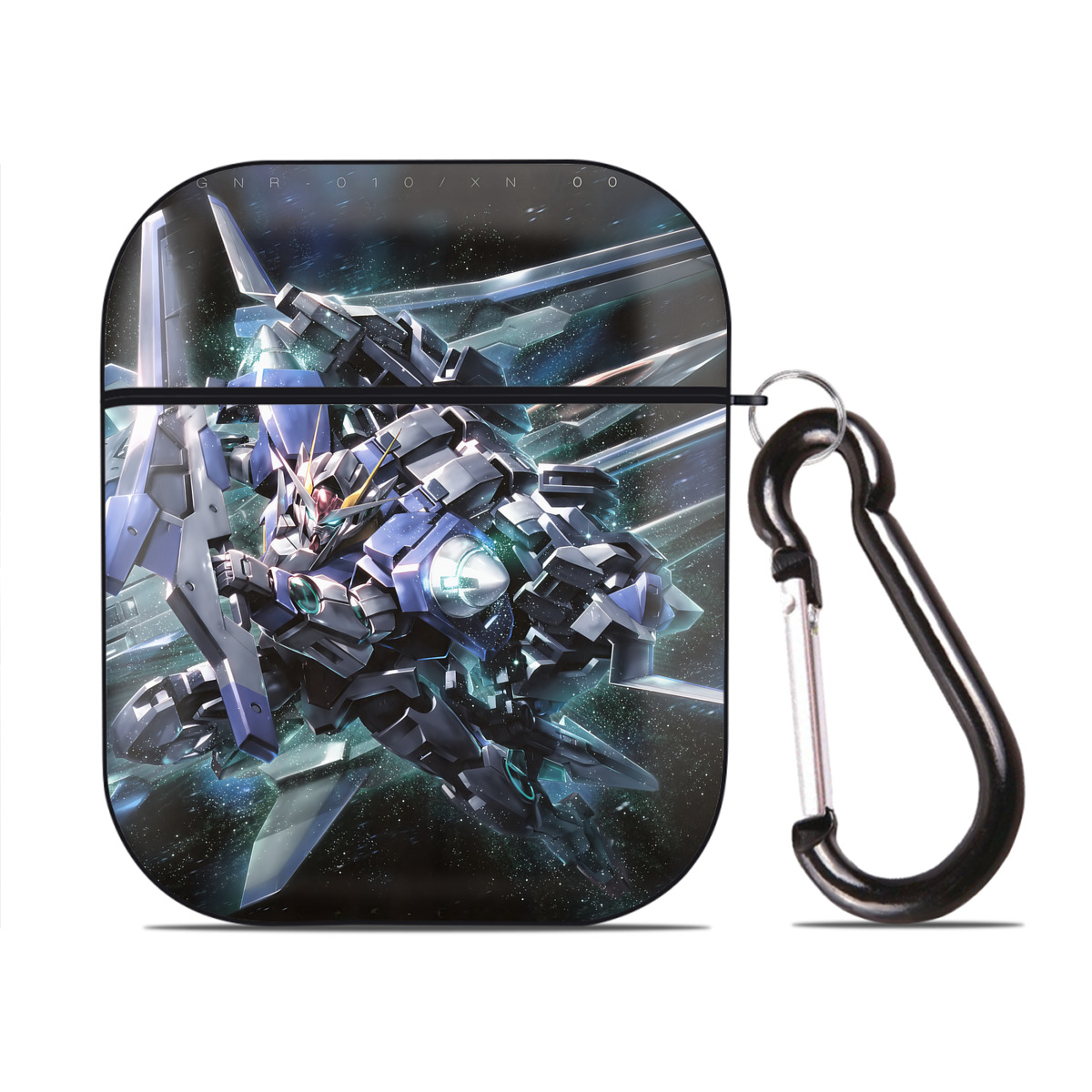 （画像用） 機動戦士ガンダム Mobile Suit Gundam AirPods 第2世代保護ケース ハードシェル ブラック 耐衝撃・防指紋・カラビナ付き