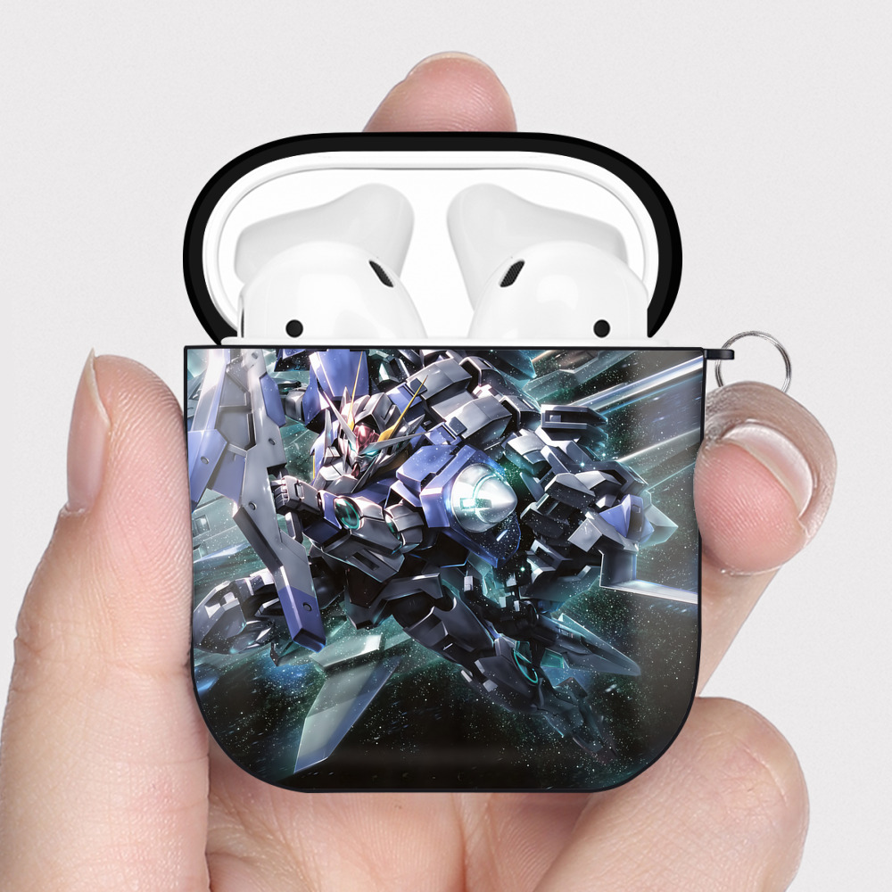 （画像用） 機動戦士ガンダム Mobile Suit Gundam AirPods 第2世代保護ケース ハードシェル ブラック 耐衝撃・防指紋・カラビナ付き