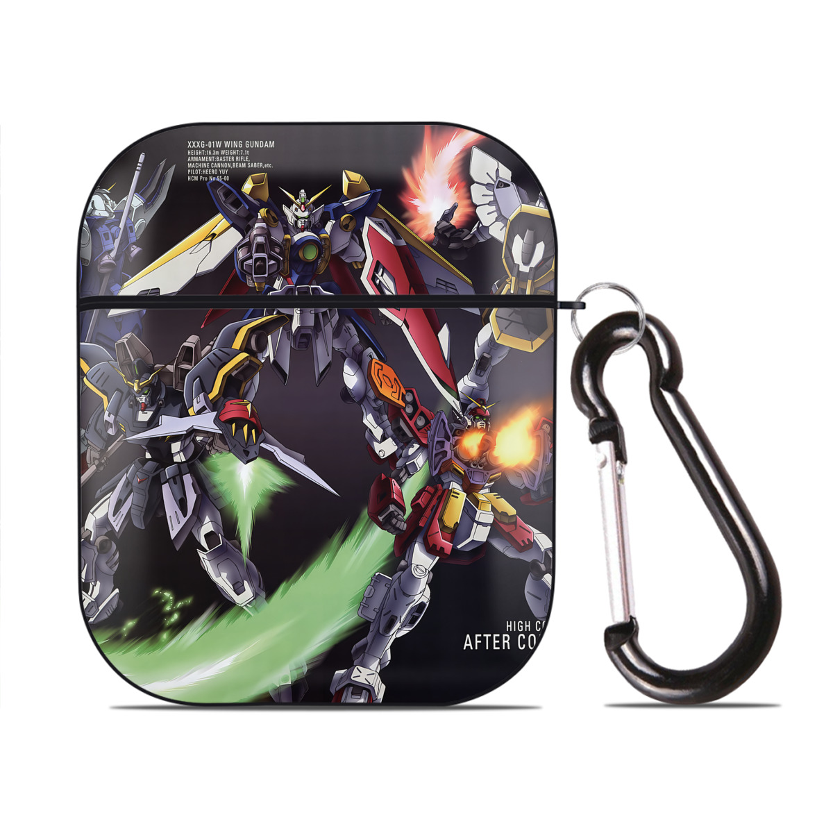 （画像用） 機動戦士ガンダム Mobile Suit Gundam AirPods 第2世代保護ケース ハードシェル ブラック 耐衝撃・防指紋・カラビナ付き
