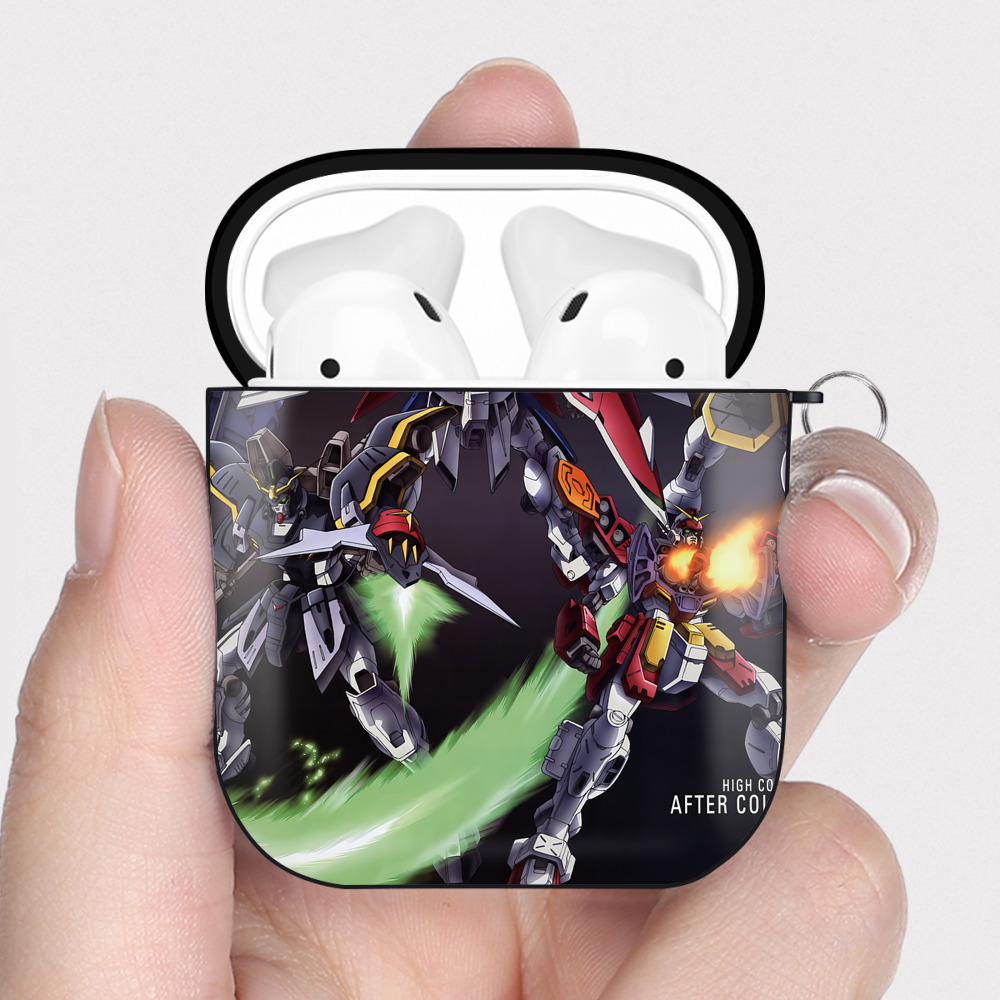 （画像用） 機動戦士ガンダム Mobile Suit Gundam AirPods 第2世代保護ケース ハードシェル ブラック 耐衝撃・防指紋・カラビナ付き