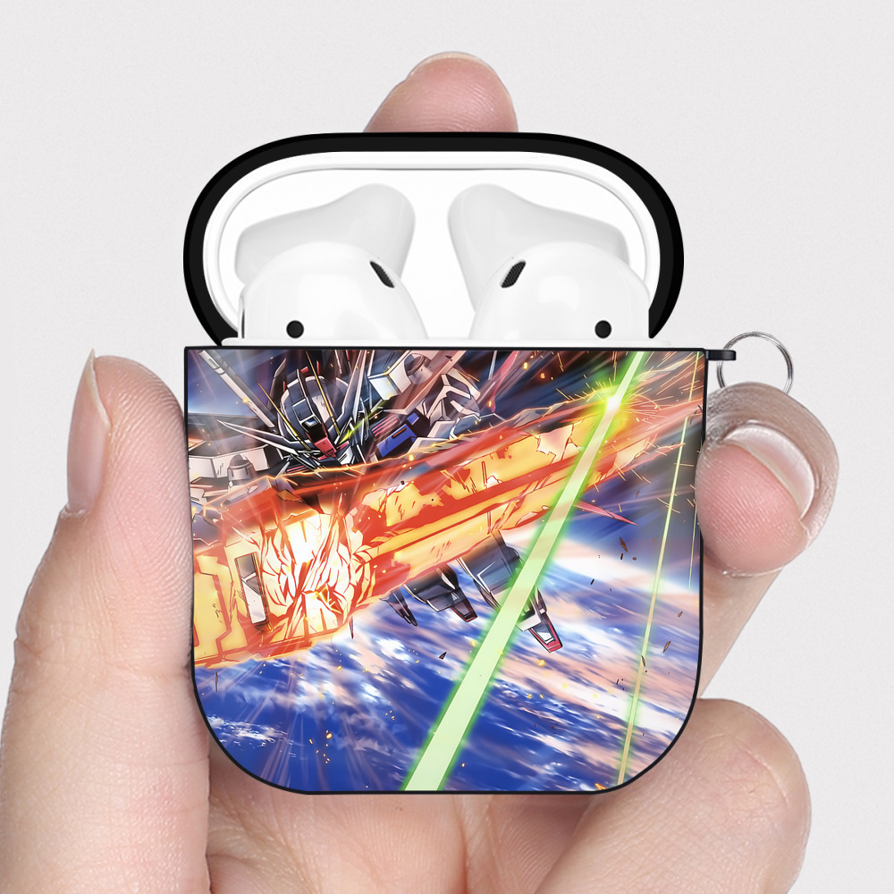 （画像用） 機動戦士ガンダム Mobile Suit Gundam AirPods 第2世代保護ケース ハードシェル ブラック 耐衝撃・防指紋・カラビナ付き