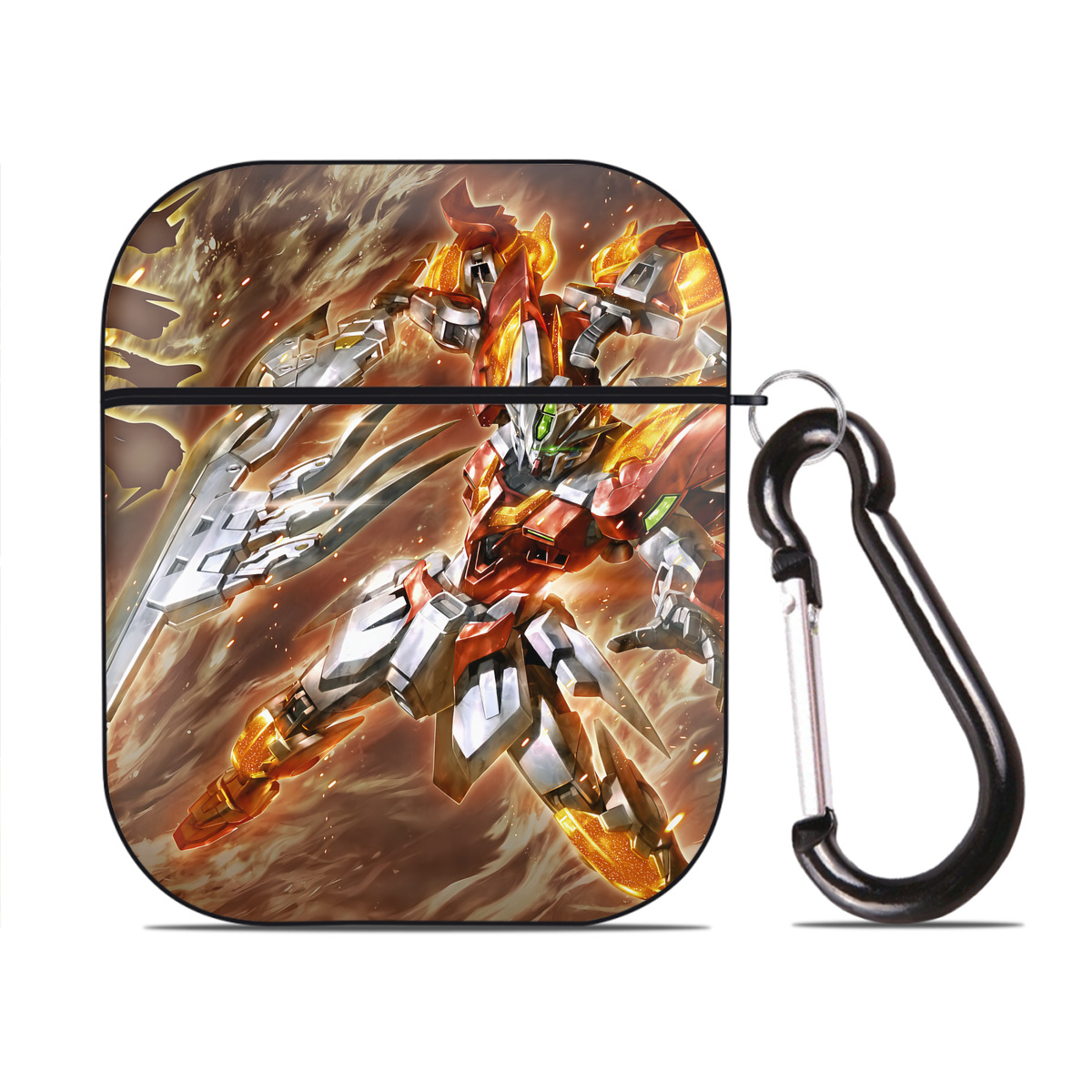 （画像用） 機動戦士ガンダム Mobile Suit Gundam AirPods 第2世代保護ケース ハードシェル ブラック 耐衝撃・防指紋・カラビナ付き