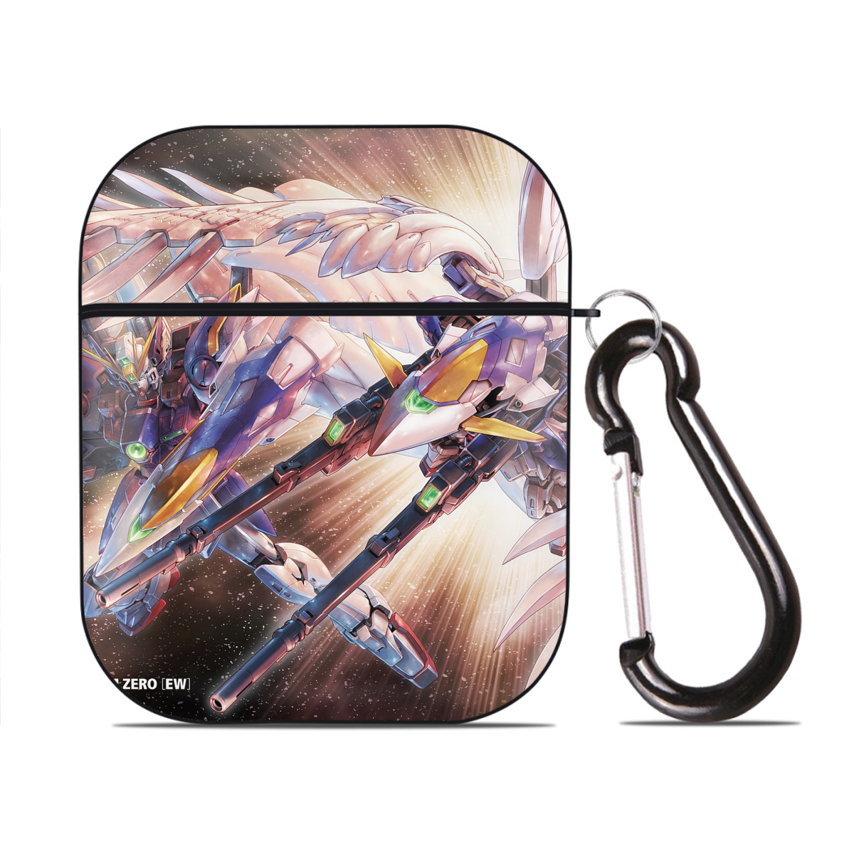 （画像用） 機動戦士ガンダム Mobile Suit Gundam AirPods 第2世代保護ケース ハードシェル ブラック 耐衝撃・防指紋・カラビナ付き
