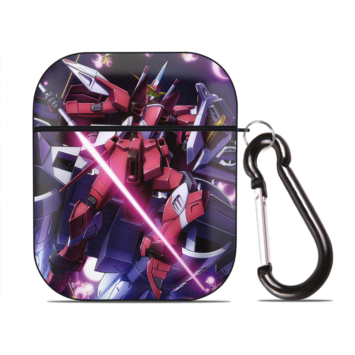 （画像用） 機動戦士ガンダム Mobile Suit Gundam AirPods 第2世代保護ケース ハードシェル ブラック 耐衝撃・防指紋・カラビナ付き