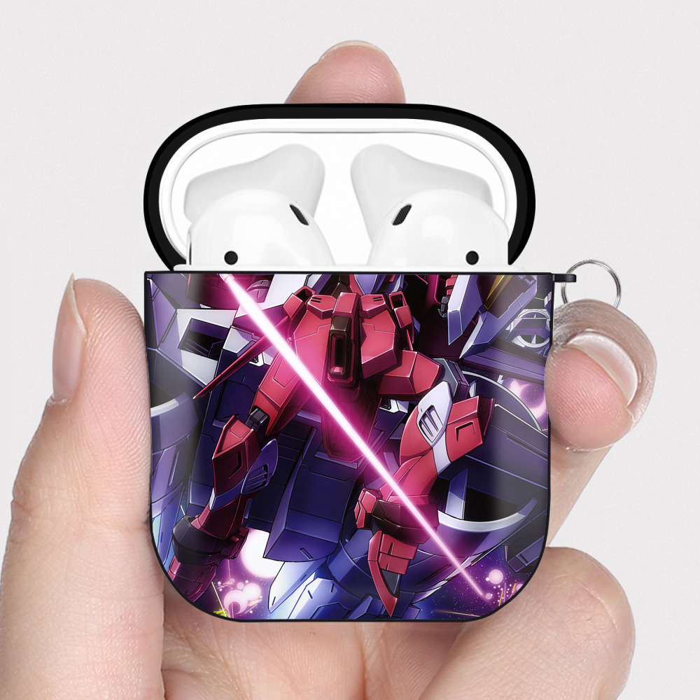 （画像用） 機動戦士ガンダム Mobile Suit Gundam AirPods 第2世代保護ケース ハードシェル ブラック 耐衝撃・防指紋・カラビナ付き