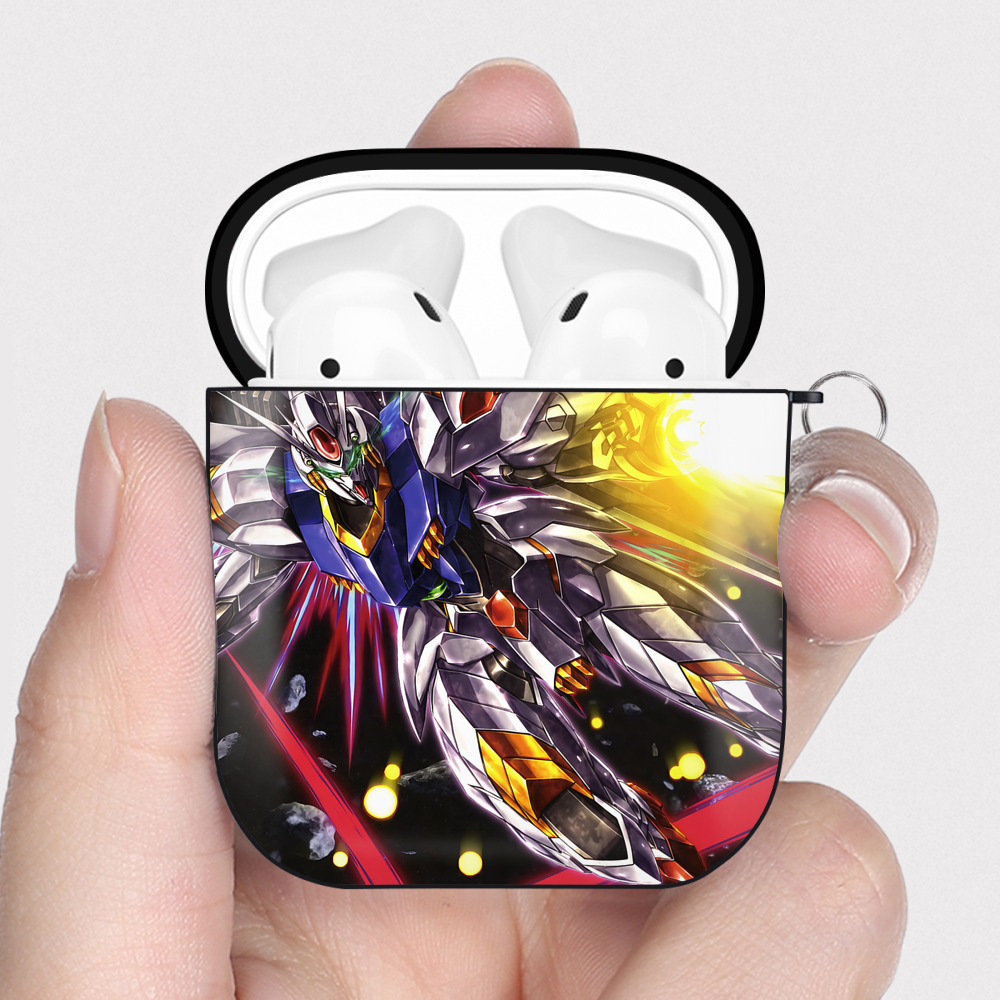 （画像用） 機動戦士ガンダム Mobile Suit Gundam AirPods 第2世代保護ケース ハードシェル ブラック 耐衝撃・防指紋・カラビナ付き