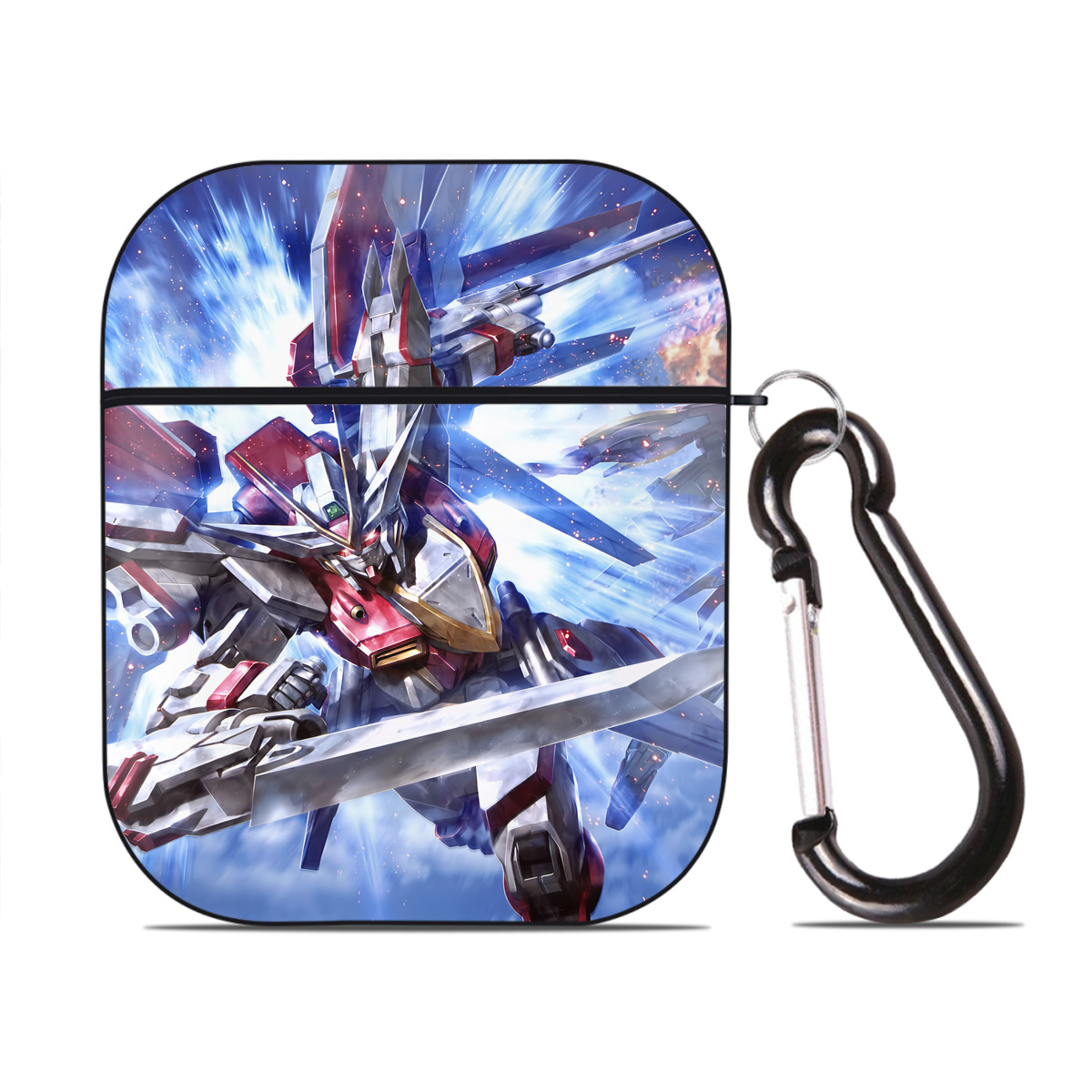 （画像用） 機動戦士ガンダム Mobile Suit Gundam AirPods 第2世代保護ケース ハードシェル ブラック 耐衝撃・防指紋・カラビナ付き