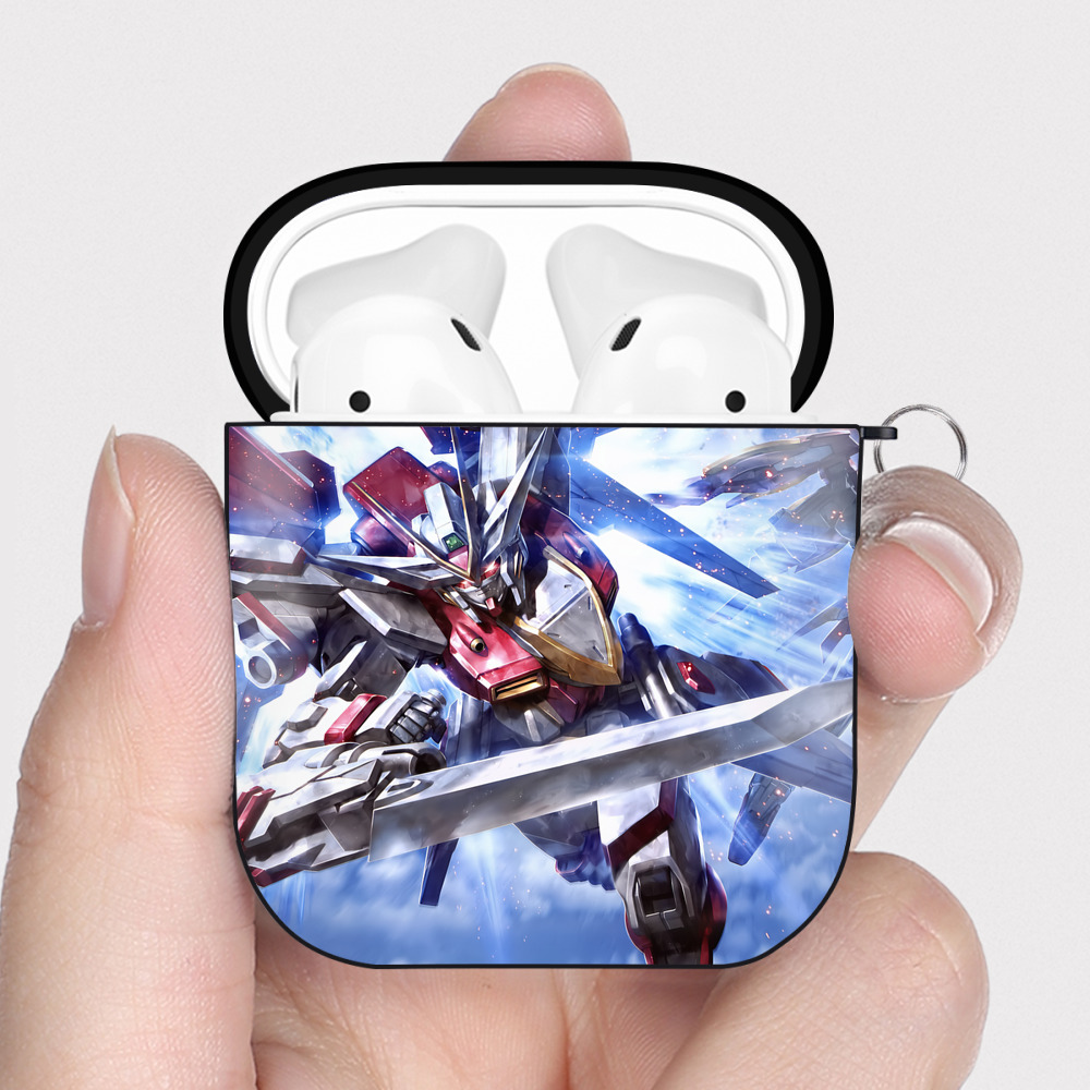 （画像用） 機動戦士ガンダム Mobile Suit Gundam AirPods 第2世代保護ケース ハードシェル ブラック 耐衝撃・防指紋・カラビナ付き