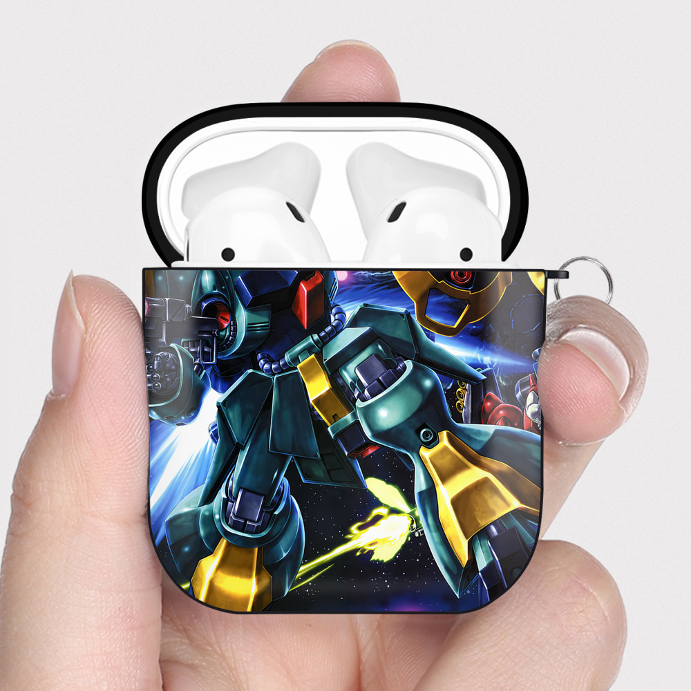 （画像用） 機動戦士ガンダム Mobile Suit Gundam AirPods 第2世代保護ケース ハードシェル ブラック 耐衝撃・防指紋・カラビナ付き