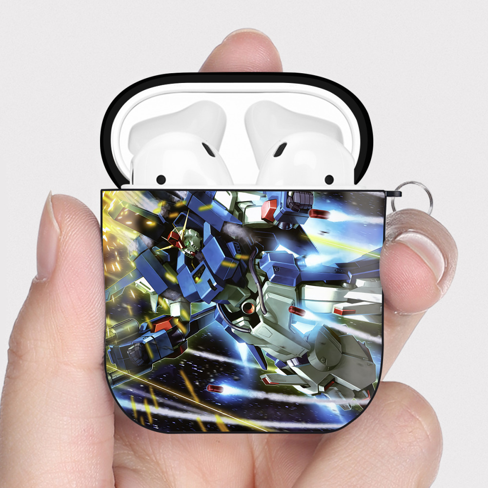 （画像用） 機動戦士ガンダム Mobile Suit Gundam AirPods 第2世代保護ケース ハードシェル ブラック 耐衝撃・防指紋・カラビナ付き