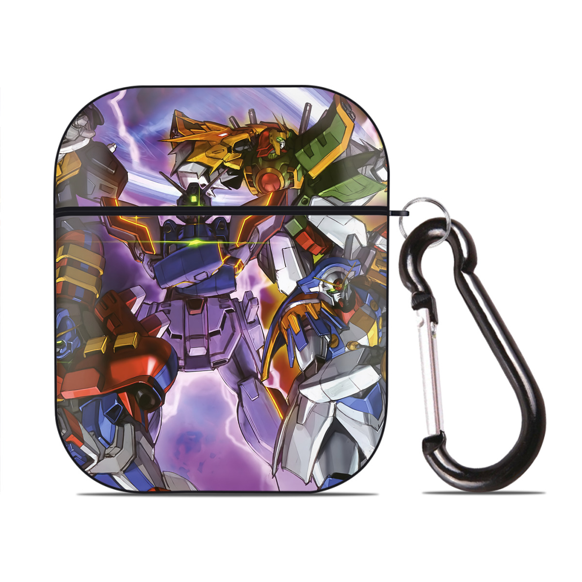 （画像用） 機動戦士ガンダム Mobile Suit Gundam AirPods 第2世代保護ケース ハードシェル ブラック 耐衝撃・防指紋・カラビナ付き