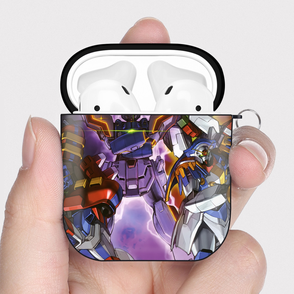（画像用） 機動戦士ガンダム Mobile Suit Gundam AirPods 第2世代保護ケース ハードシェル ブラック 耐衝撃・防指紋・カラビナ付き