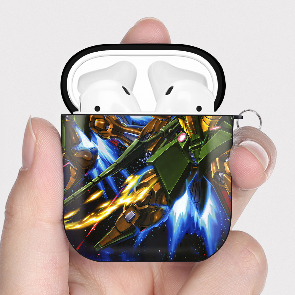 （画像用） 機動戦士ガンダム Mobile Suit Gundam AirPods 第2世代保護ケース ハードシェル ブラック 耐衝撃・防指紋・カラビナ付き