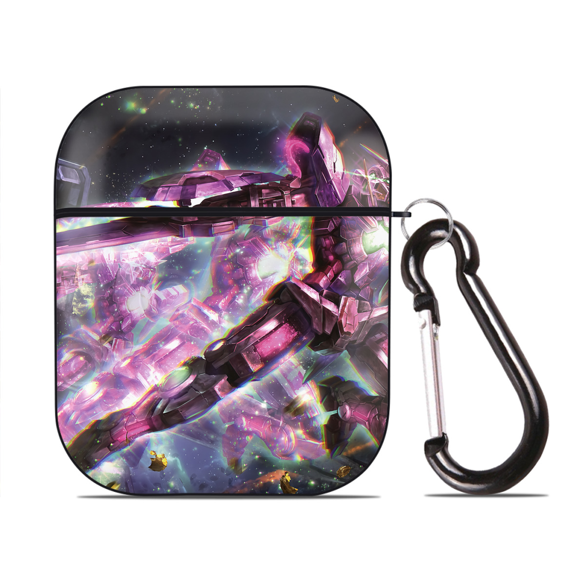 （画像用） 機動戦士ガンダム Mobile Suit Gundam AirPods 第2世代保護ケース ハードシェル ブラック 耐衝撃・防指紋・カラビナ付き