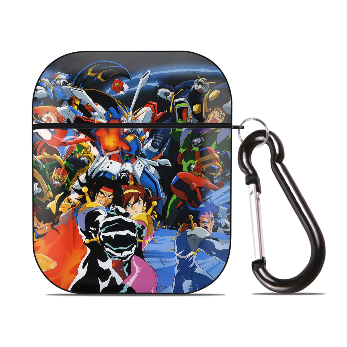（画像用） 機動戦士ガンダム Mobile Suit Gundam AirPods 第2世代保護ケース ハードシェル ブラック 耐衝撃・防指紋・カラビナ付き