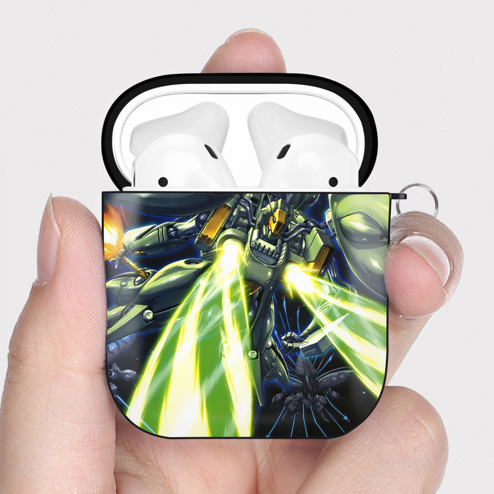 （画像用） 機動戦士ガンダム Mobile Suit Gundam AirPods 第2世代保護ケース ハードシェル ブラック 耐衝撃・防指紋・カラビナ付き