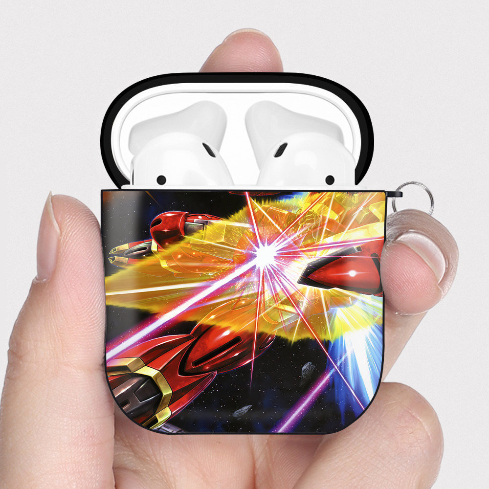 （画像用） 機動戦士ガンダム Mobile Suit Gundam AirPods 第2世代保護ケース ハードシェル ブラック 耐衝撃・防指紋・カラビナ付き