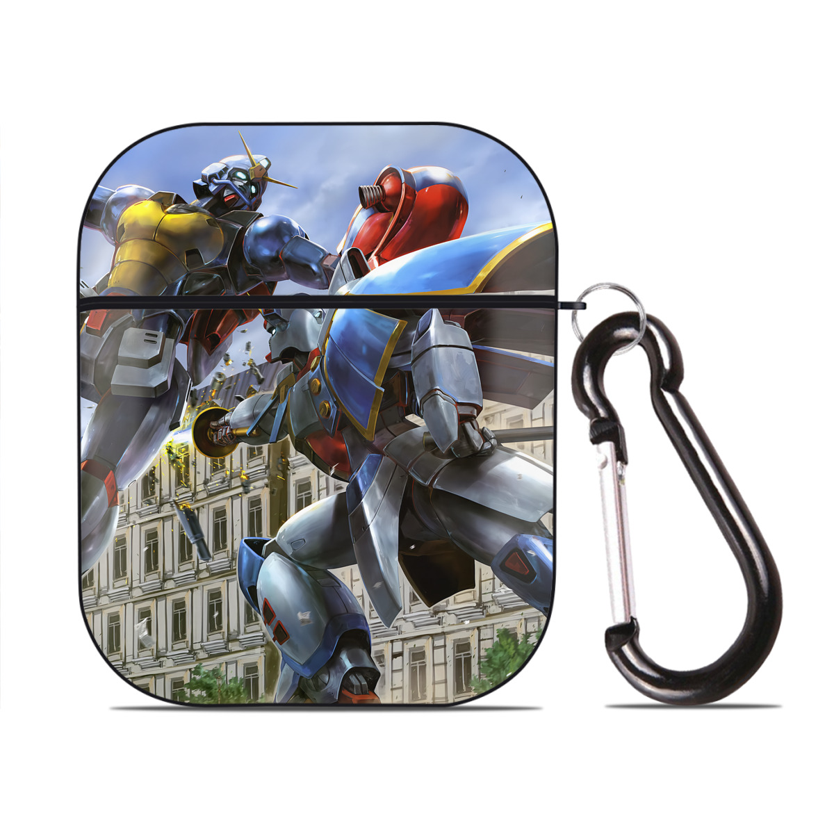 （画像用） 機動戦士ガンダム Mobile Suit Gundam AirPods 第2世代保護ケース ハードシェル ブラック 耐衝撃・防指紋・カラビナ付き