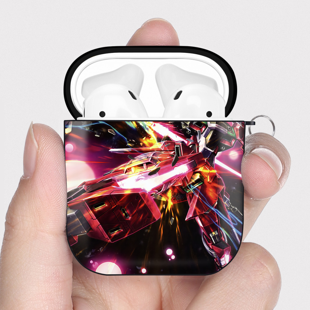 （画像用） 機動戦士ガンダム Mobile Suit Gundam AirPods 第2世代保護ケース ハードシェル ブラック 耐衝撃・防指紋・カラビナ付き