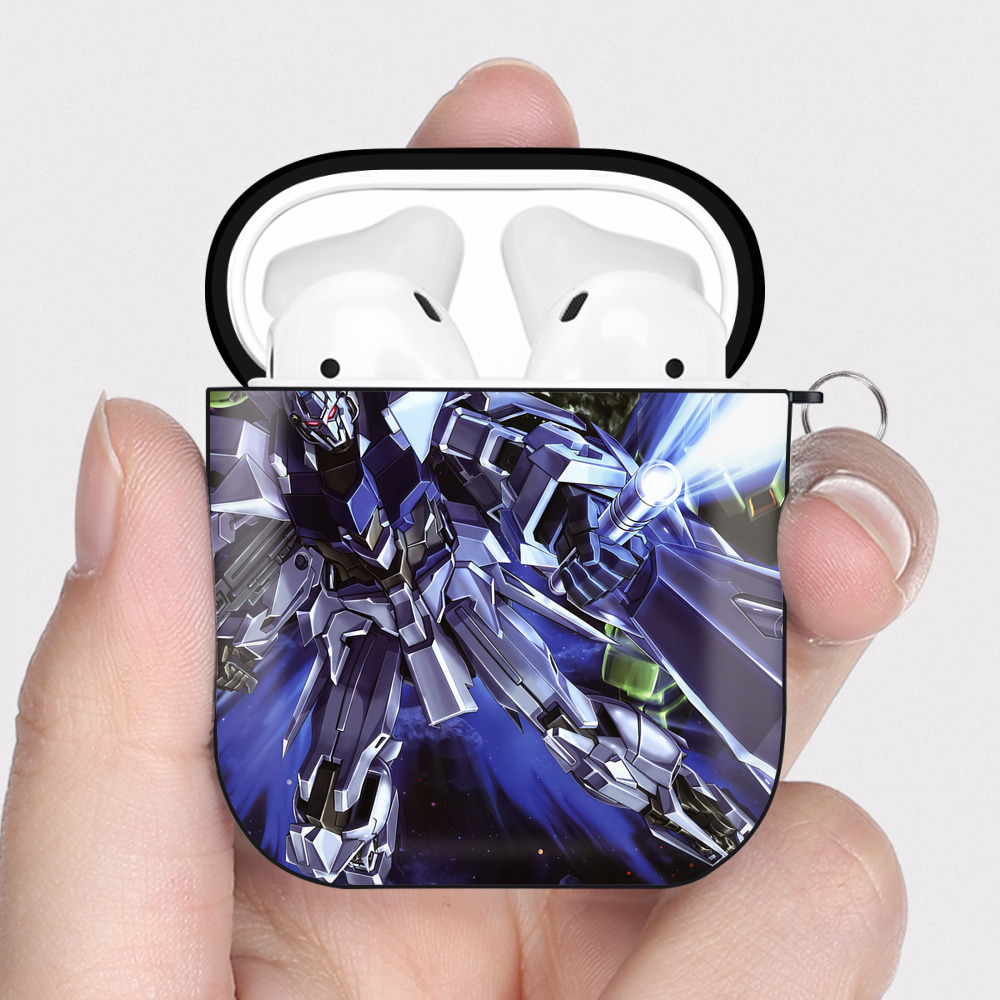 （画像用） 機動戦士ガンダム Mobile Suit Gundam AirPods 第2世代保護ケース ハードシェル ブラック 耐衝撃・防指紋・カラビナ付き