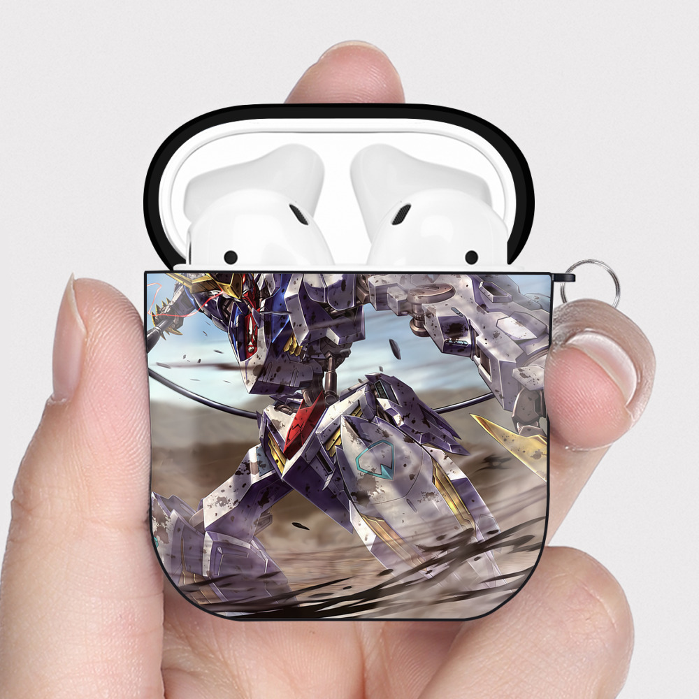 （画像用） 機動戦士ガンダム Mobile Suit Gundam AirPods 第2世代保護ケース ハードシェル ブラック 耐衝撃・防指紋・カラビナ付き
