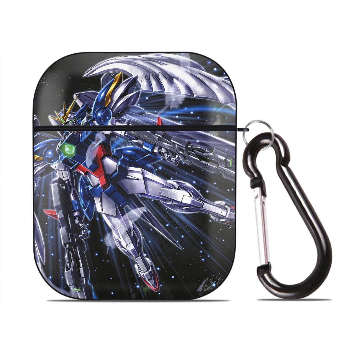 （画像用） 機動戦士ガンダム Mobile Suit Gundam AirPods 第2世代保護ケース ハードシェル ブラック 耐衝撃・防指紋・カラビナ付き