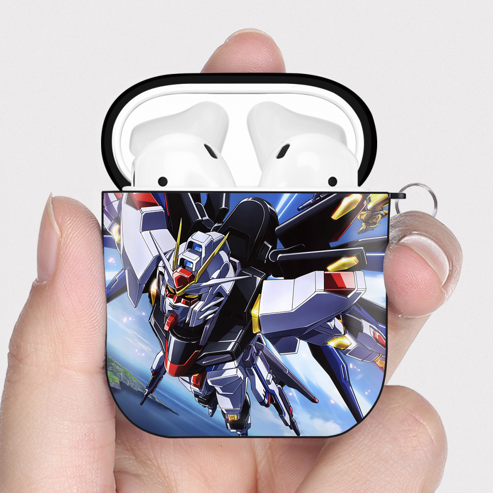 （画像用） 機動戦士ガンダム Mobile Suit Gundam AirPods 第2世代保護ケース ハードシェル ブラック 耐衝撃・防指紋・カラビナ付き