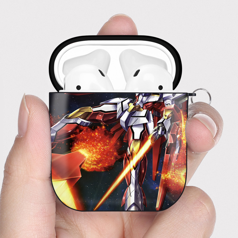 （画像用） 機動戦士ガンダム Mobile Suit Gundam AirPods 第2世代保護ケース ハードシェル ブラック 耐衝撃・防指紋・カラビナ付き