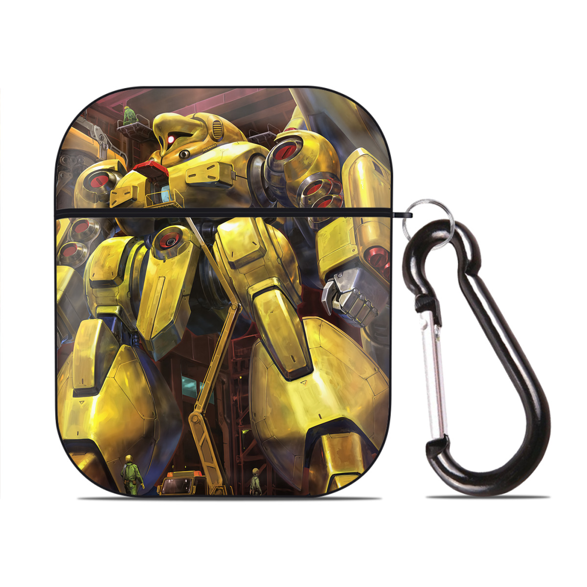 （画像用） 機動戦士ガンダム Mobile Suit Gundam AirPods 第2世代保護ケース ハードシェル ブラック 耐衝撃・防指紋・カラビナ付き