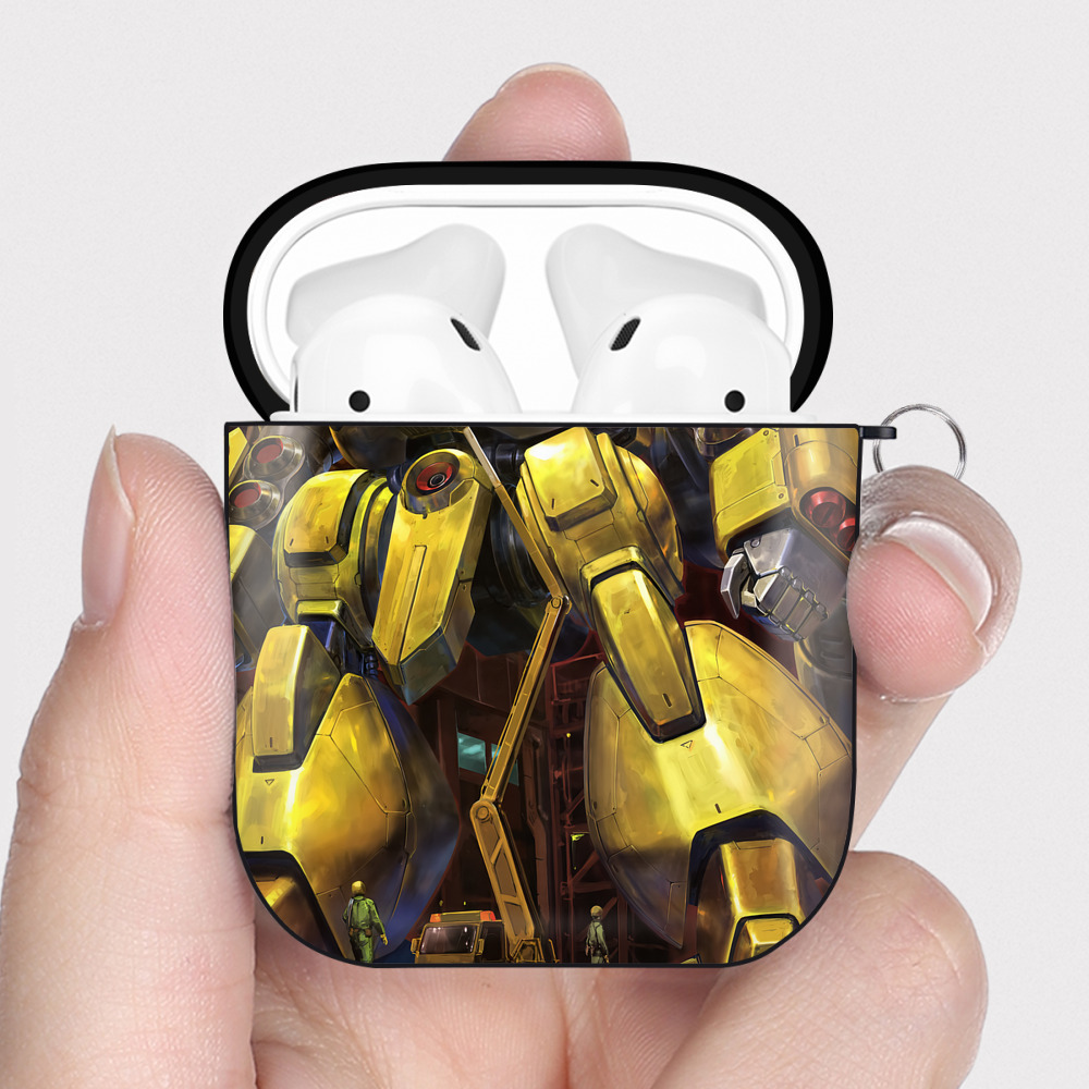 （画像用） 機動戦士ガンダム Mobile Suit Gundam AirPods 第2世代保護ケース ハードシェル ブラック 耐衝撃・防指紋・カラビナ付き
