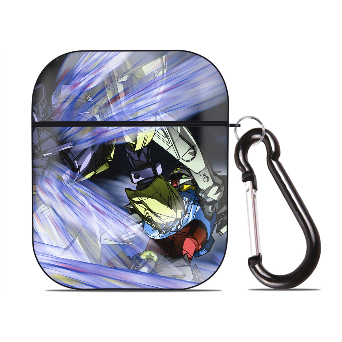 （画像用） 機動戦士ガンダム Mobile Suit Gundam AirPods 第2世代保護ケース ハードシェル ブラック 耐衝撃・防指紋・カラビナ付き