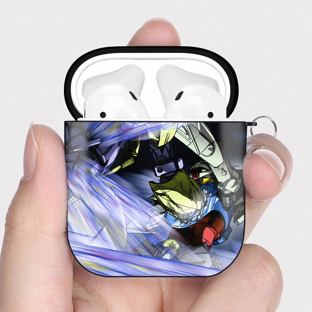 （画像用） 機動戦士ガンダム Mobile Suit Gundam AirPods 第2世代保護ケース ハードシェル ブラック 耐衝撃・防指紋・カラビナ付き