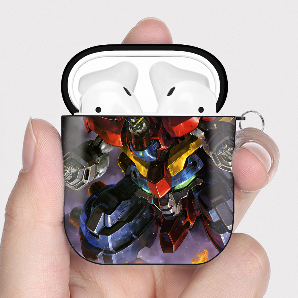 （画像用） 機動戦士ガンダム Mobile Suit Gundam AirPods 第2世代保護ケース ハードシェル ブラック 耐衝撃・防指紋・カラビナ付き