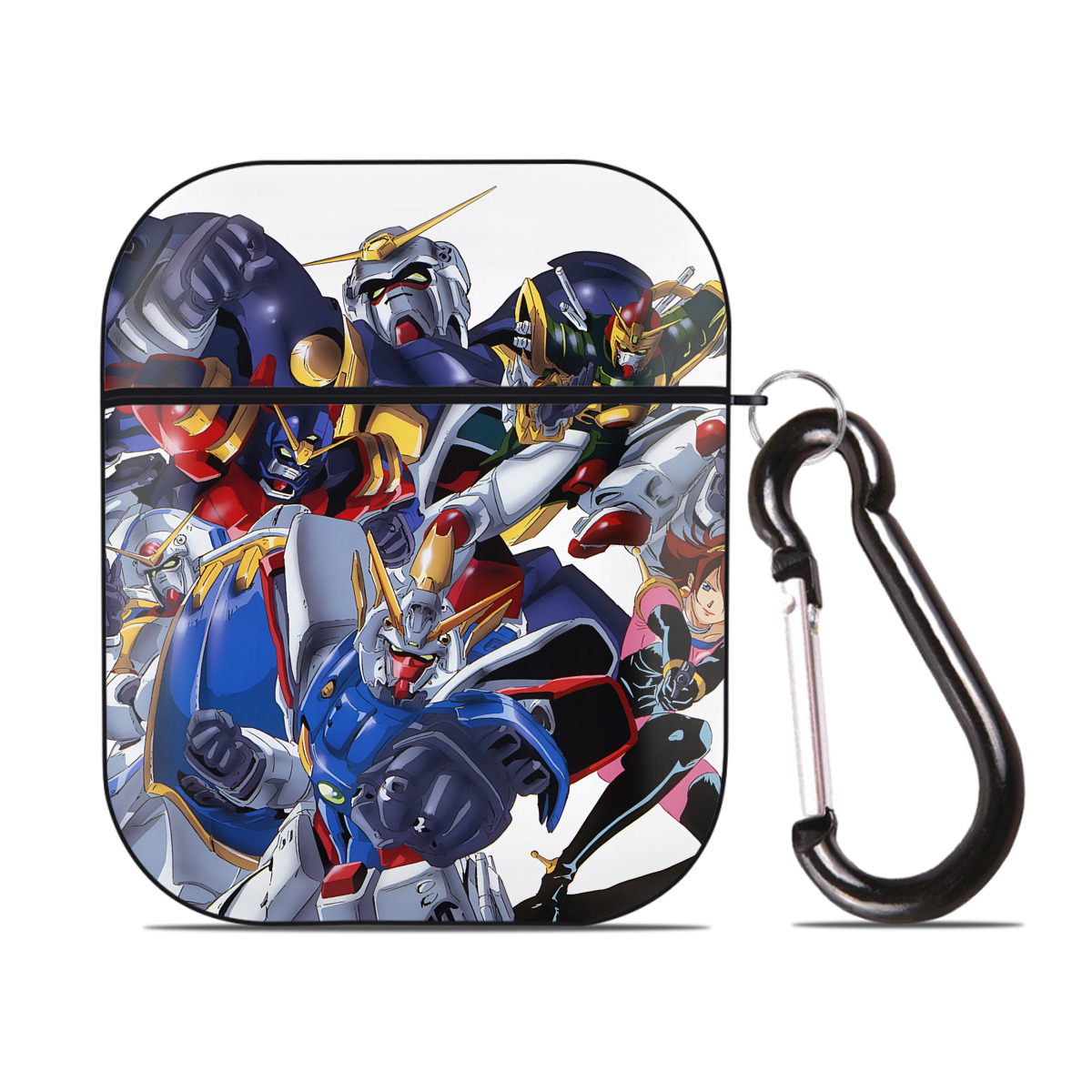 （画像用） 機動戦士ガンダム Mobile Suit Gundam AirPods 第2世代保護ケース ハードシェル ブラック 耐衝撃・防指紋・カラビナ付き