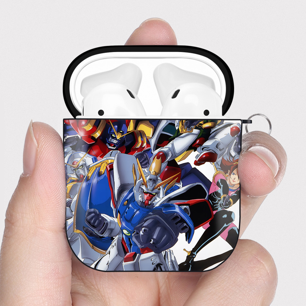 （画像用） 機動戦士ガンダム Mobile Suit Gundam AirPods 第2世代保護ケース ハードシェル ブラック 耐衝撃・防指紋・カラビナ付き